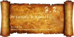 Hrivnyák Kamill névjegykártya